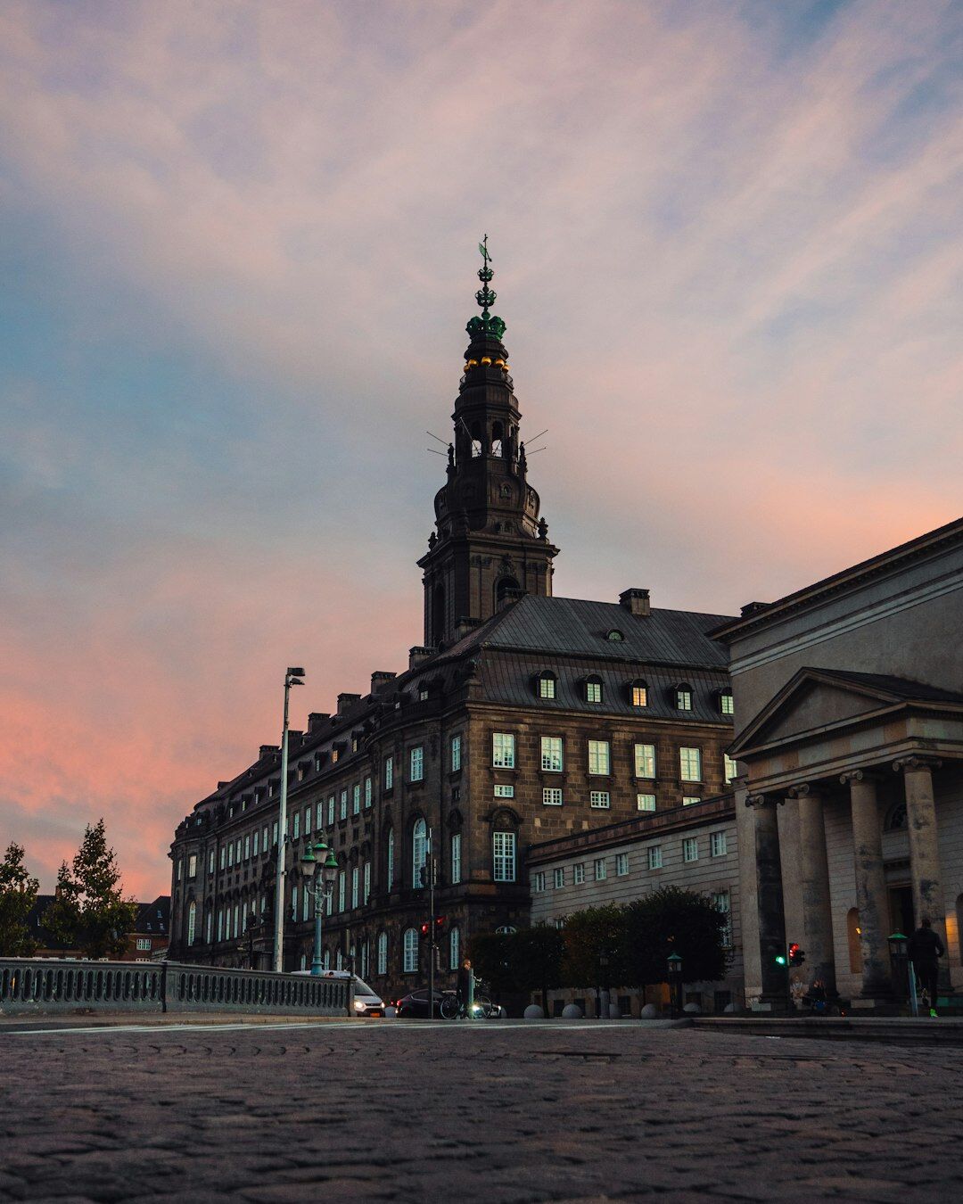 Documentary street photo of daily life in a Danish town square