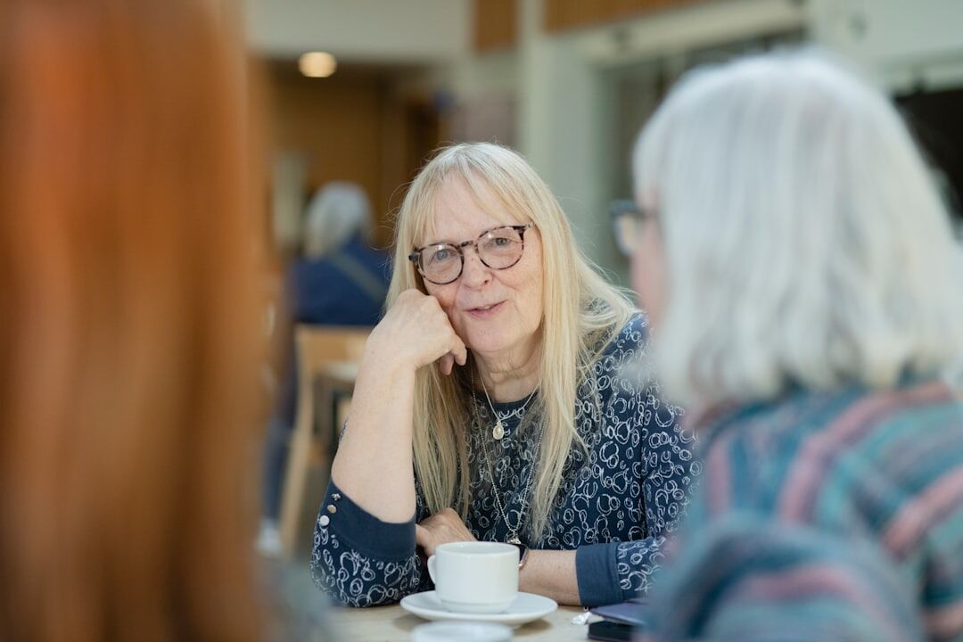 elderly woman telling story