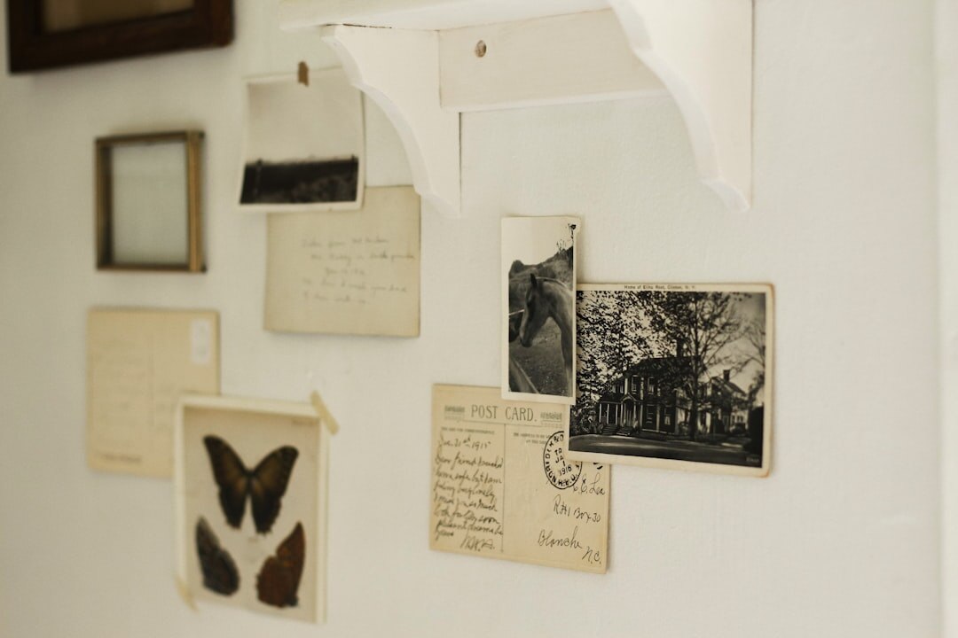 woman showing old photos