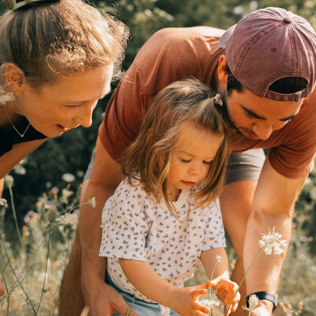 family gardening together